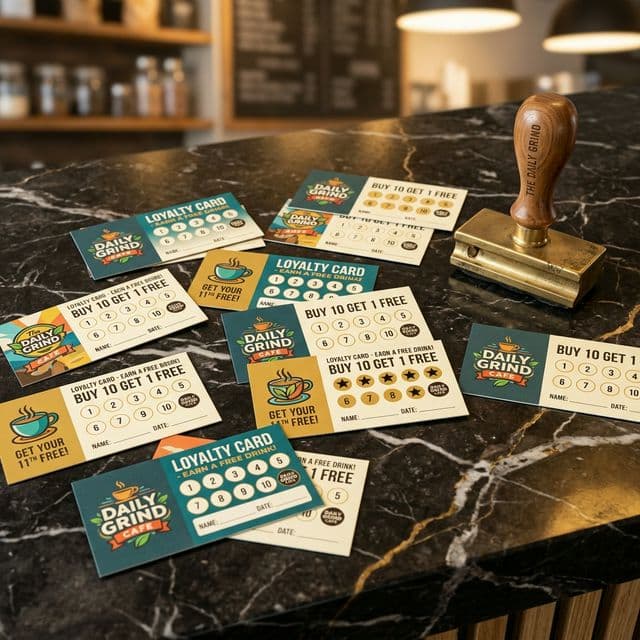 Custom printed loyalty punch cards for Phoenix local businesses